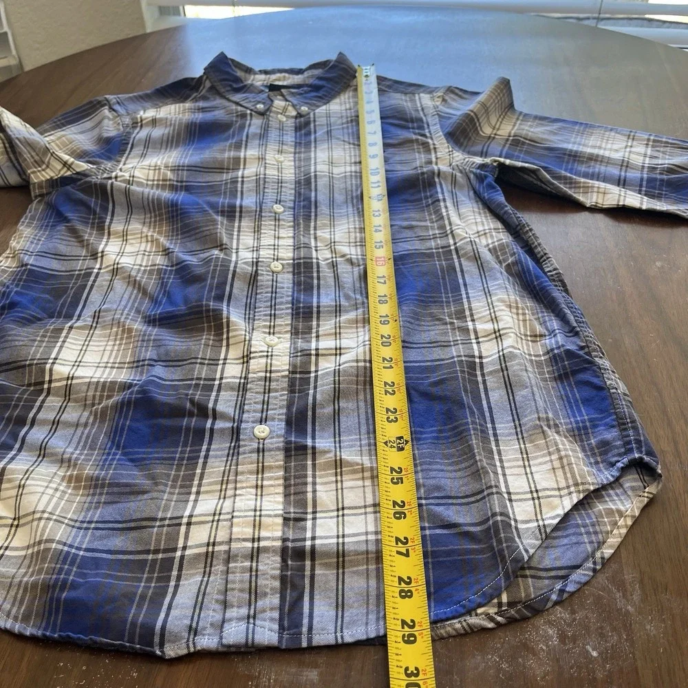 Vintage Ralph Lauren Mens XL Plaid Check Button Down Long Sleeve Shirt Blue